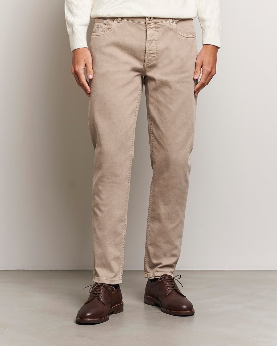 Men | Trousers | Brunello Cucinelli | Traditional Fit 5-Pocket Pants Beige
