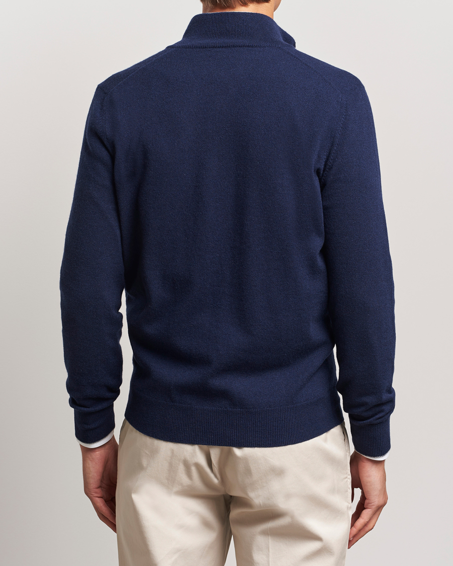 Men | Sweaters & Knitwear | Brunello Cucinelli | 2 Ply Cashmere Half Zip Navy