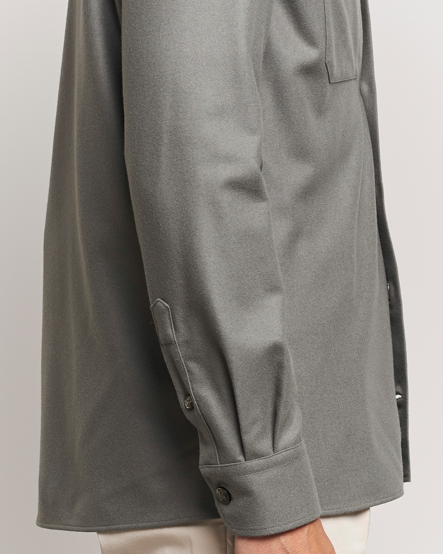 Men | Shirts | Brunello Cucinelli | Double Pocket Overshirt Olive