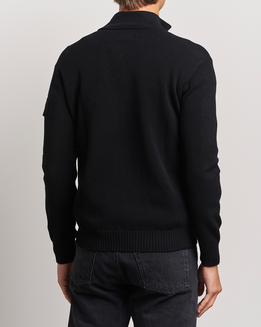 Men | Sweaters & Knitwear | C.P. Company | Metropolis Knitted Wool Half Zip Black