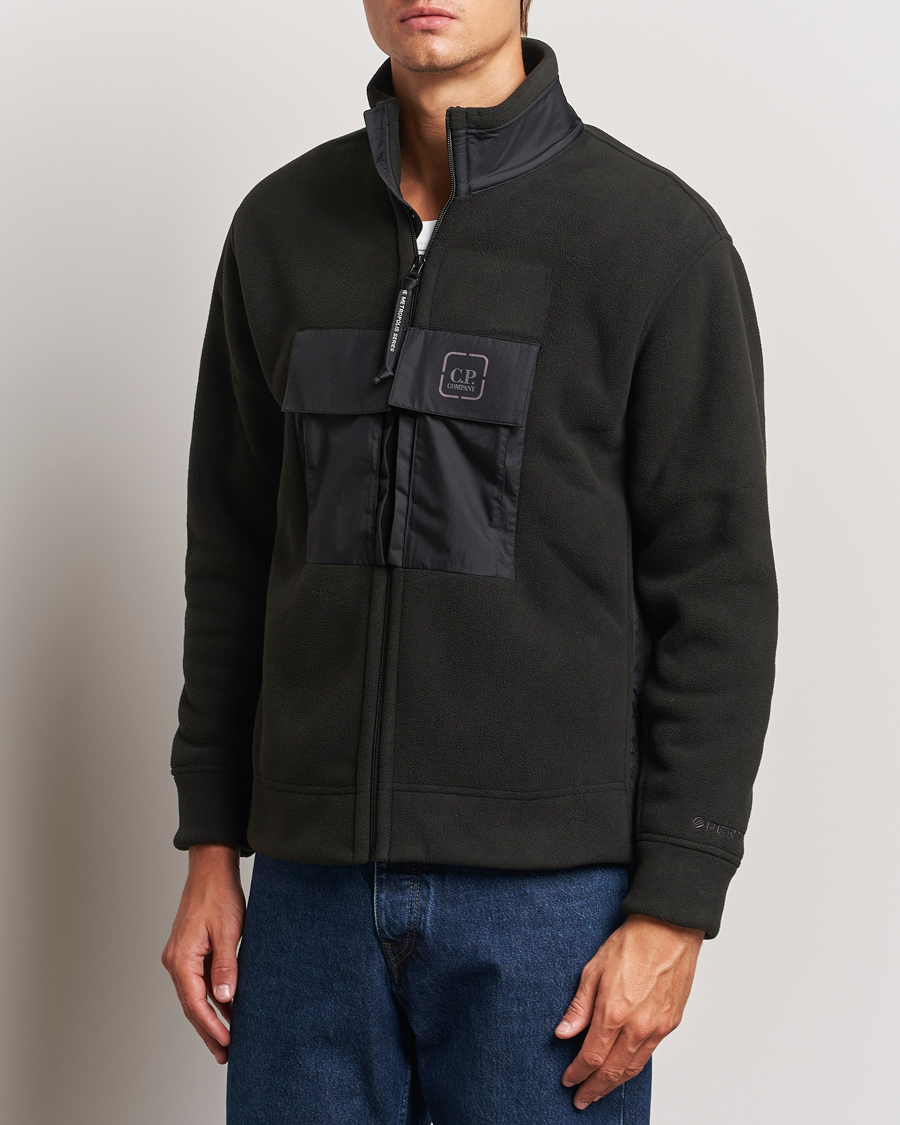 Men | Sweaters & Knitwear | C.P. Company | Metropolis Polar Fleece Pertex Zip Black
