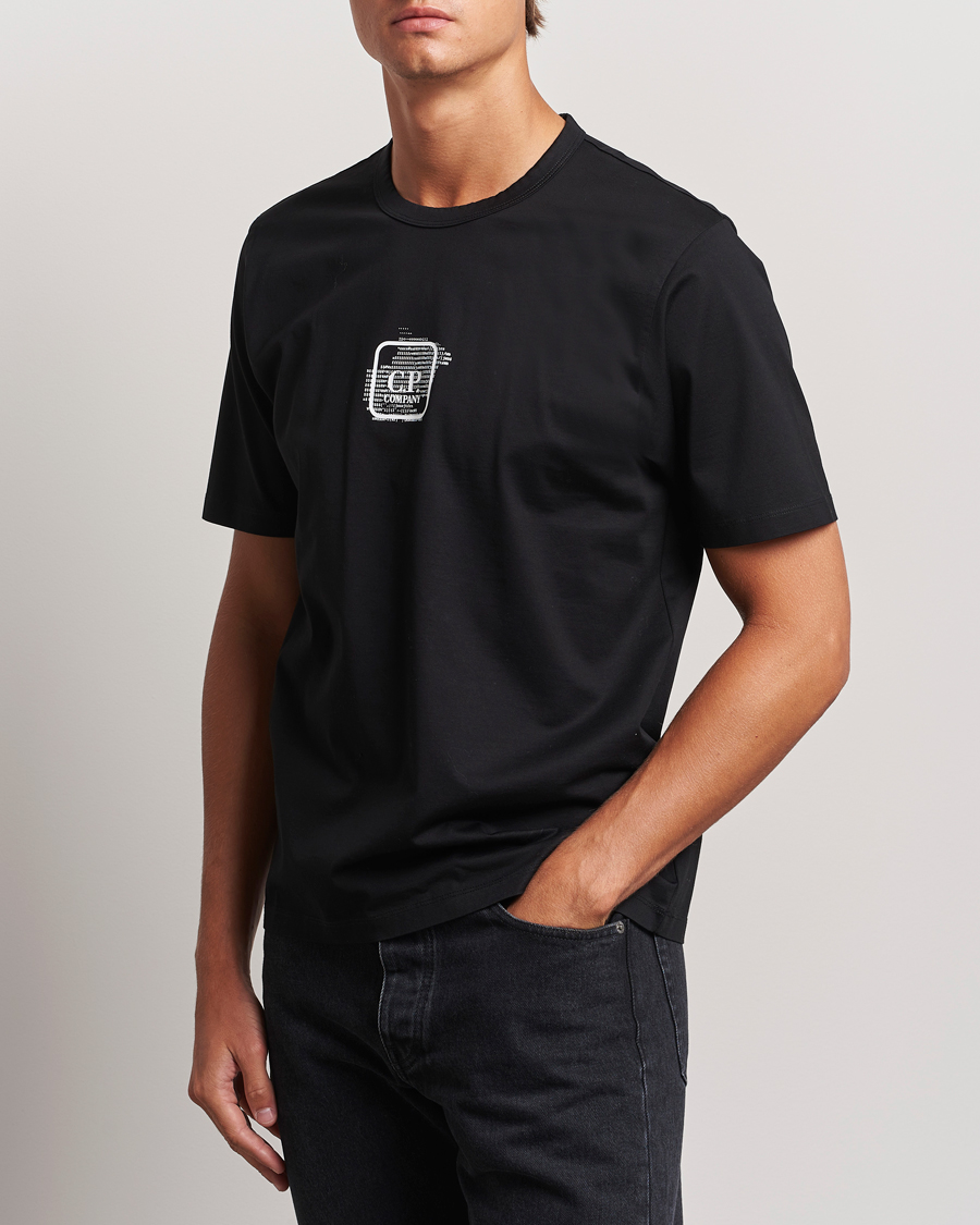 Men | T-Shirts | C.P. Company | Metropolis Mercerized Back Logo T-Shirts Black