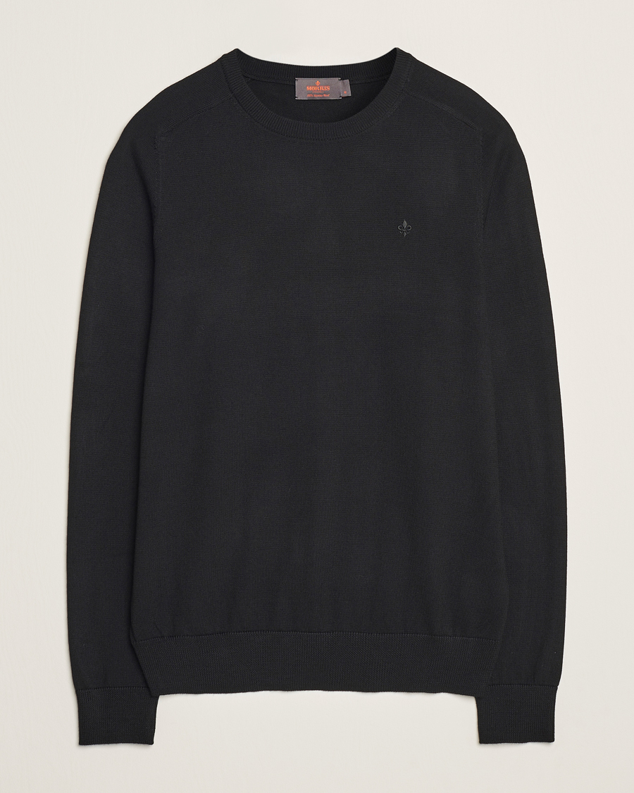 Men | Sweaters & Knitwear | Morris | Merino O-neck Black