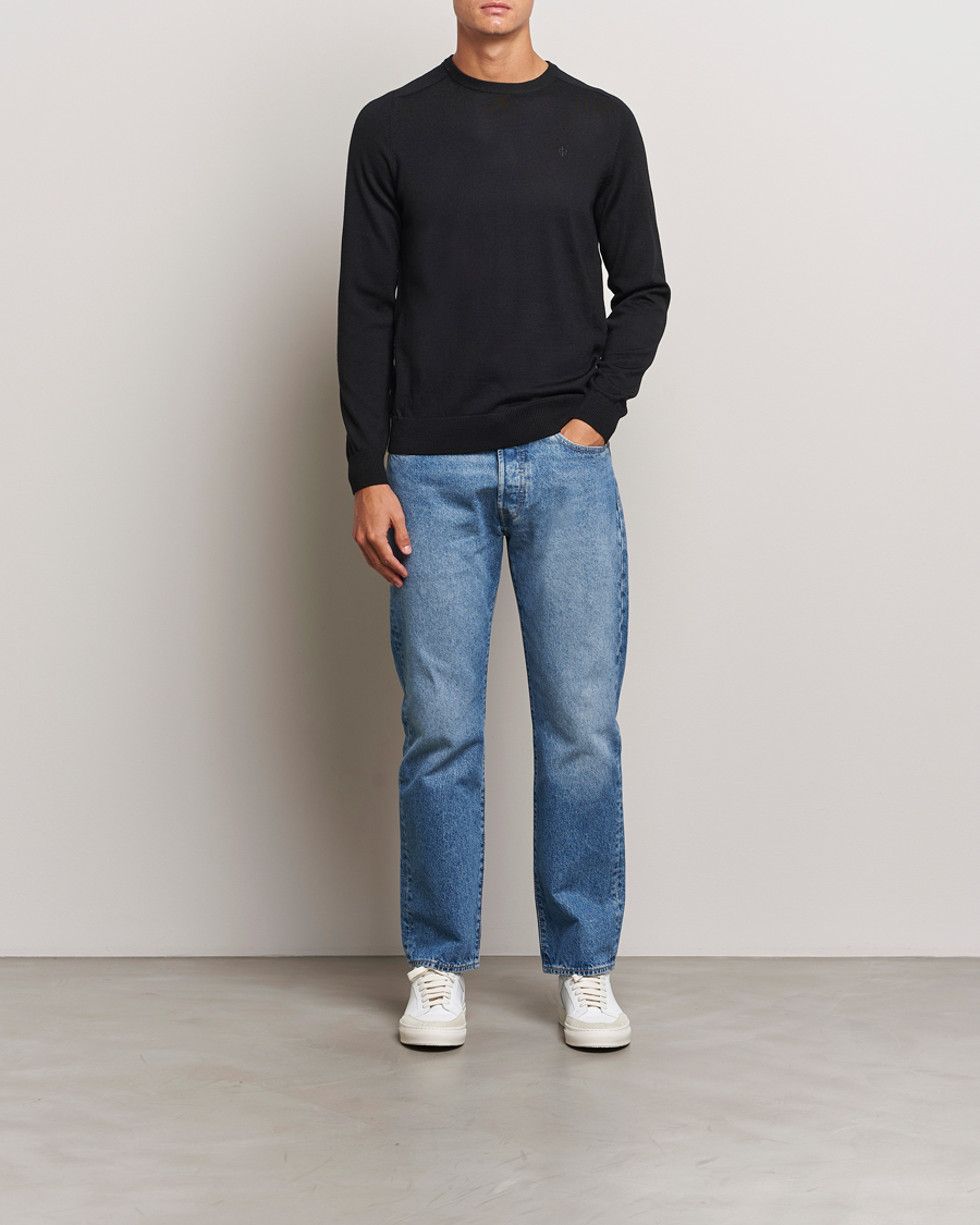 Men | Sweaters & Knitwear | Morris | Merino O-neck Black