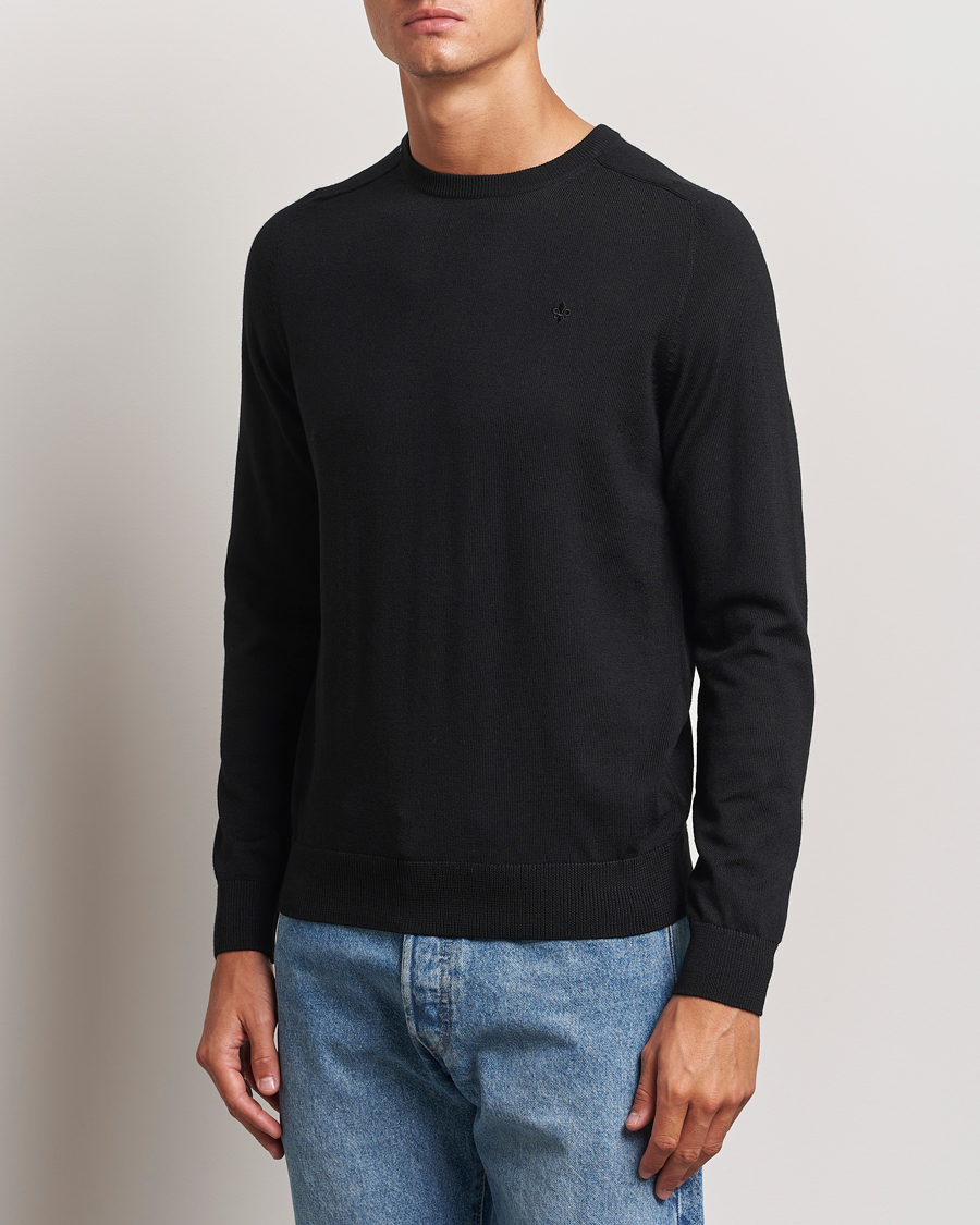 Men | Sweaters & Knitwear | Morris | Merino O-neck Black