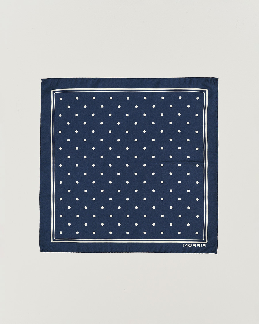 Men | Pocket Squares | Morris | Dot Pocket Square Navy