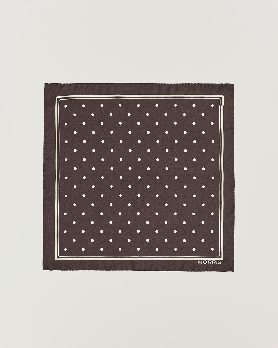 Men | Pocket Squares | Morris | Dot Pocket Square Brown