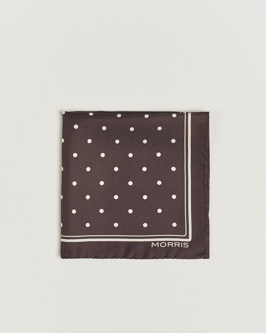 Men | Pocket Squares | Morris | Dot Pocket Square Brown