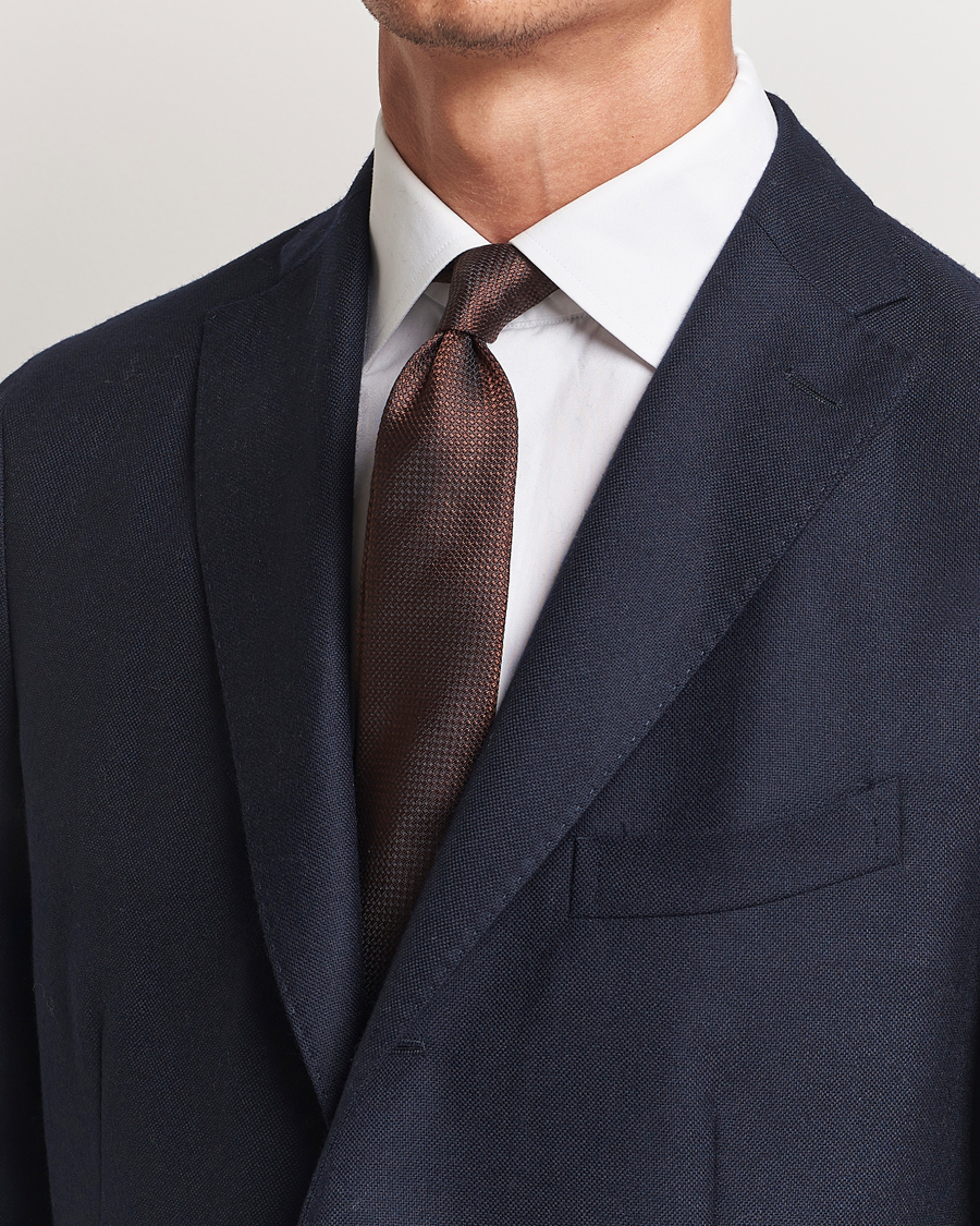 Men | Ties | Morris | Structure Tie Brown