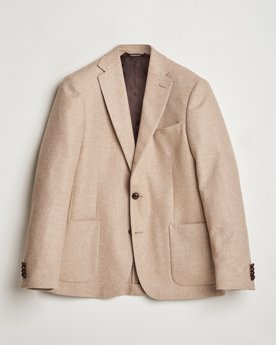 Men | Blazers | Morris | Tweed Herringbone Blazer Brown