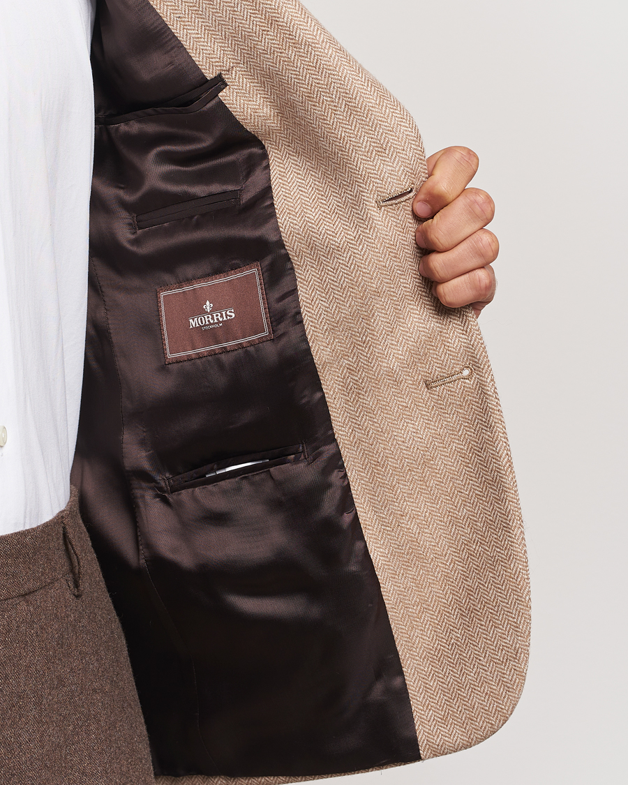 Men | Blazers | Morris | Tweed Herringbone Blazer Brown