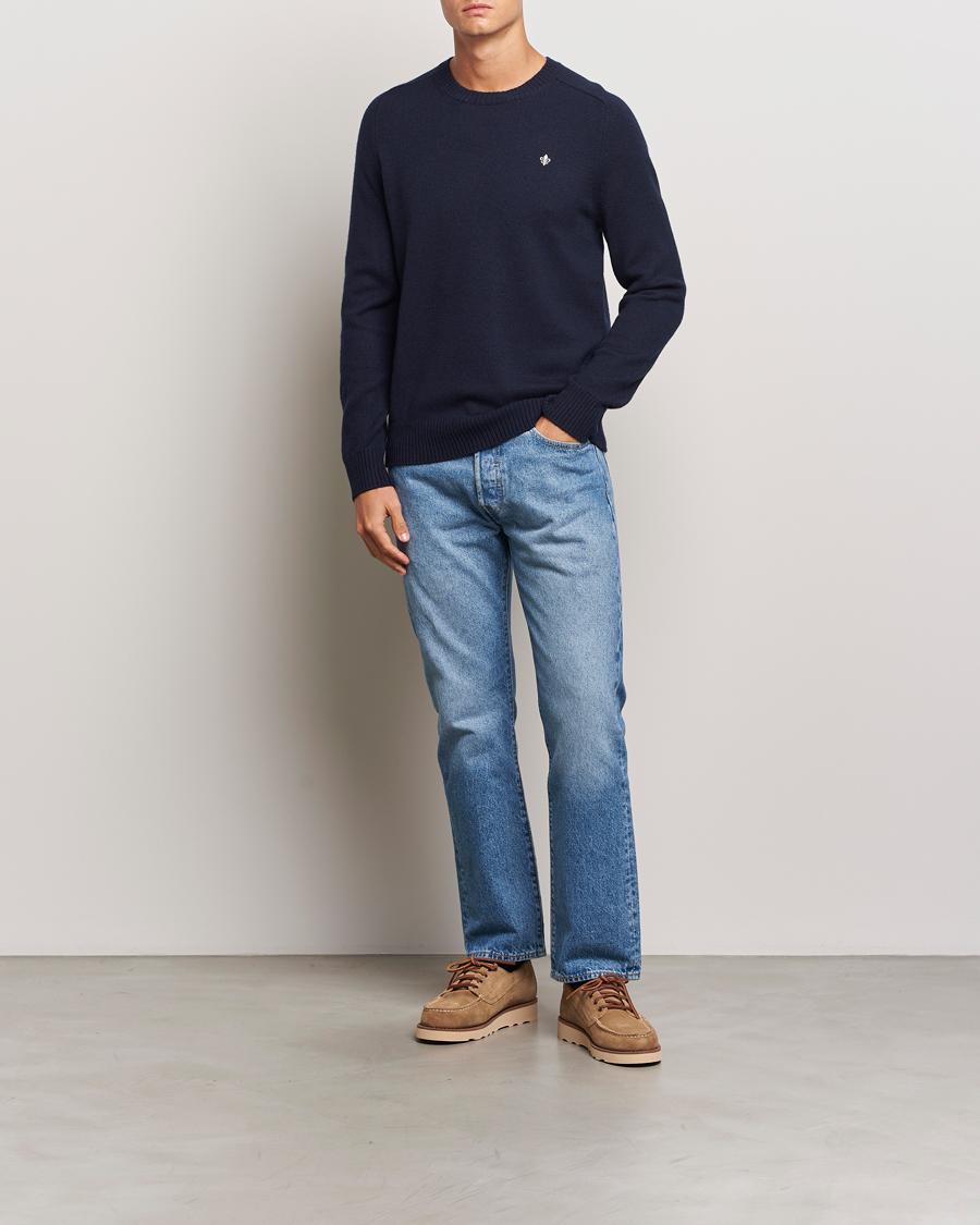Men | Sweaters & Knitwear | Morris | Hertford Merino Crew Neck Navy
