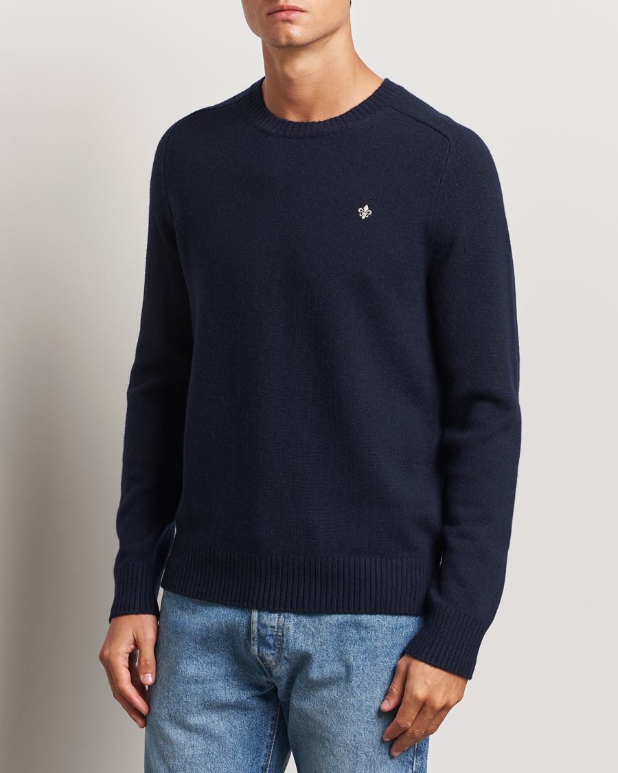 Men | Sweaters & Knitwear | Morris | Hertford Merino Crew Neck Navy