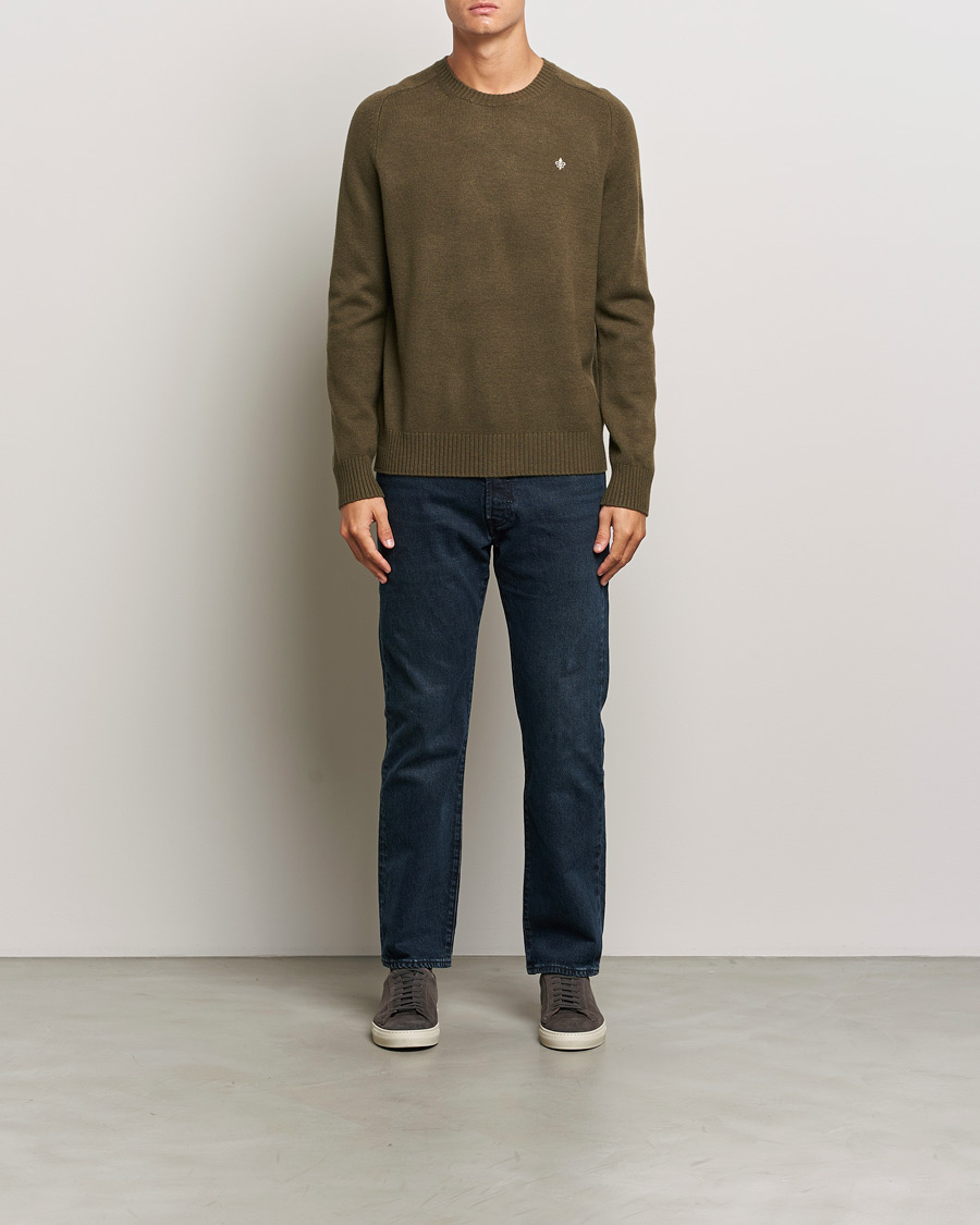 Men | Sweaters & Knitwear | Morris | Hertford Merino Crew Neck Olive