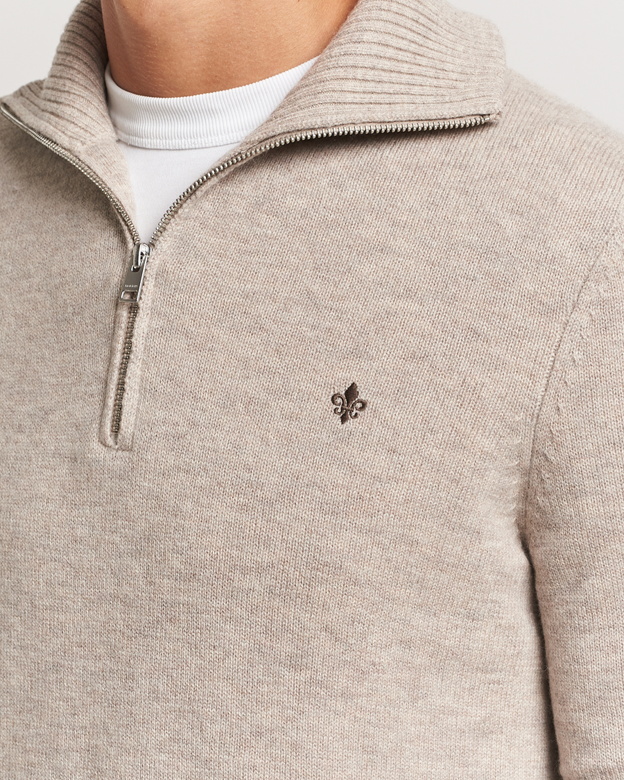 Men | Sweaters & Knitwear | Morris | Hertford Merino Half Zip Khaki