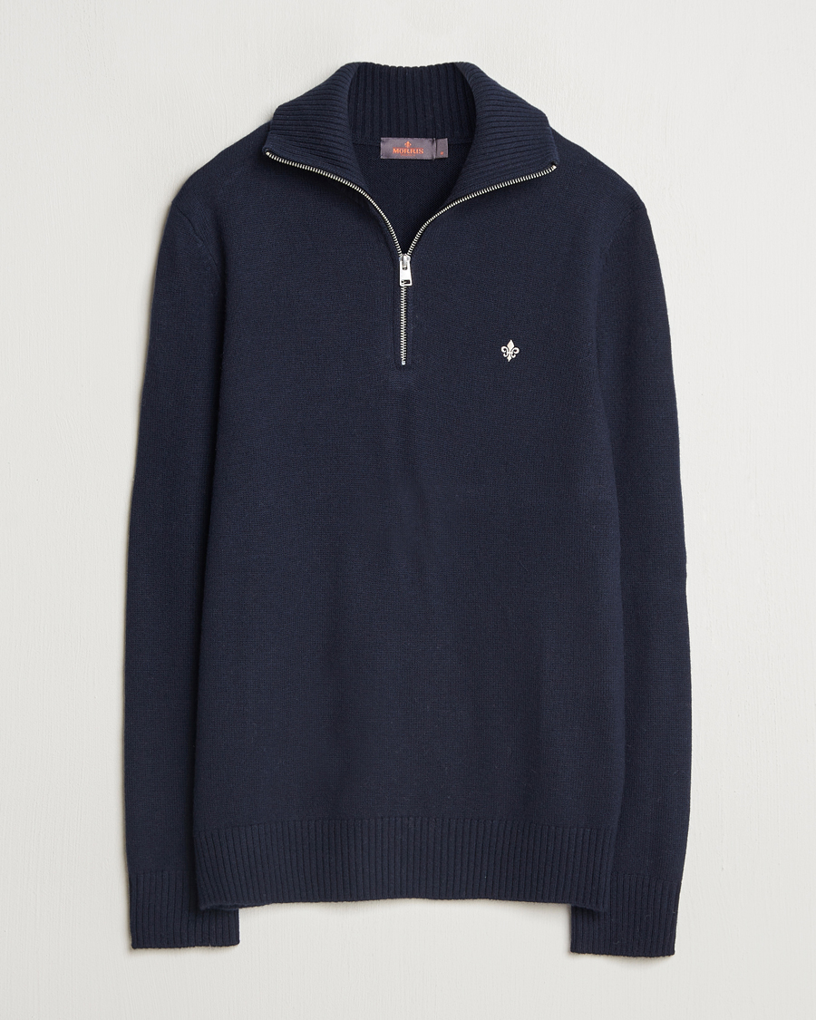 Men | Sweaters & Knitwear | Morris | Hertford Merino Half Zip Navy