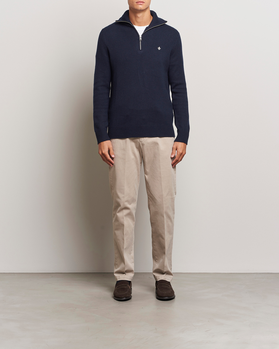 Men | Sweaters & Knitwear | Morris | Hertford Merino Half Zip Navy