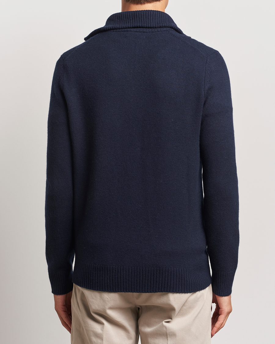 Men | Sweaters & Knitwear | Morris | Hertford Merino Half Zip Navy