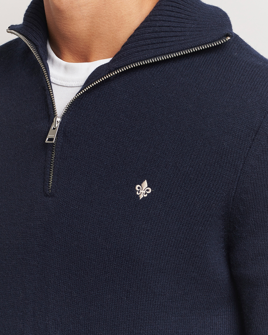 Men | Sweaters & Knitwear | Morris | Hertford Merino Half Zip Navy