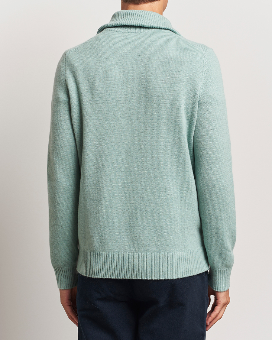 Men | Sweaters & Knitwear | Morris | Hertford Merino Half Zip Green