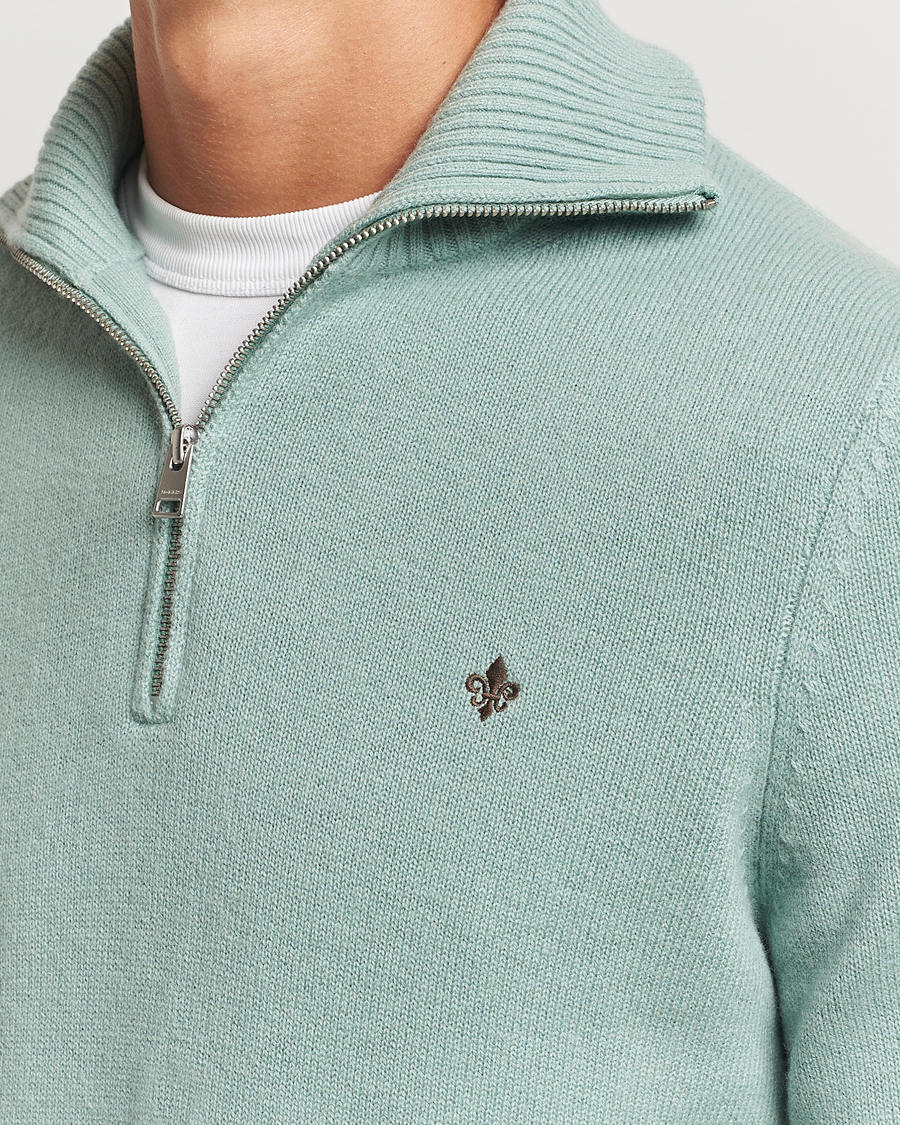 Men | Sweaters & Knitwear | Morris | Hertford Merino Half Zip Green