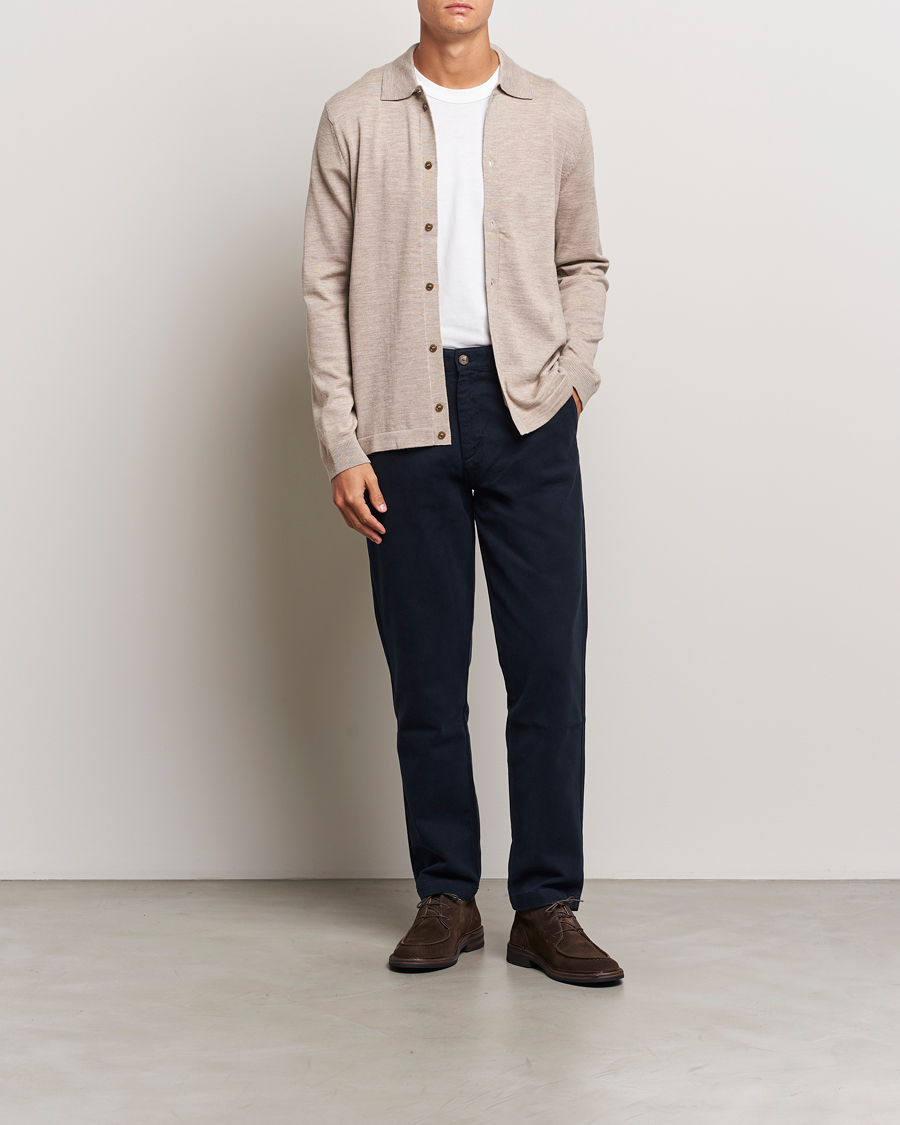 Men | Sweaters & Knitwear | Morris | Merino Knitted Shirt Khaki