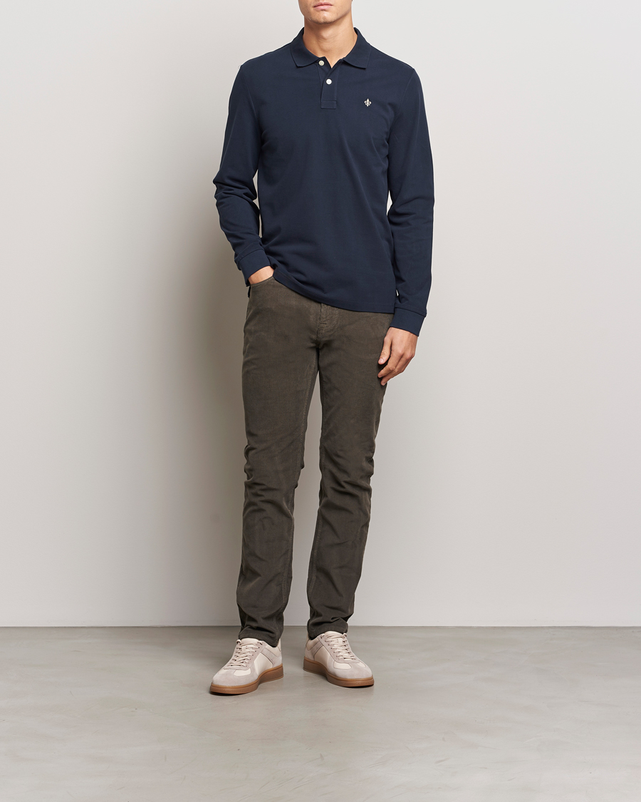 Men | Sweaters & Knitwear | Morris | Camden Long Sleeve Polo Blue
