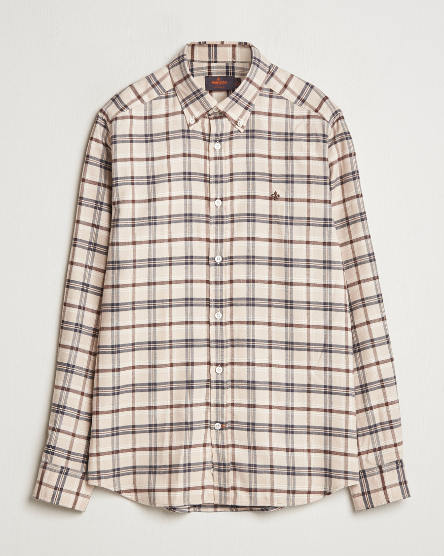 Men | Shirts | Morris | Soft Check Flannel Shirt Camel