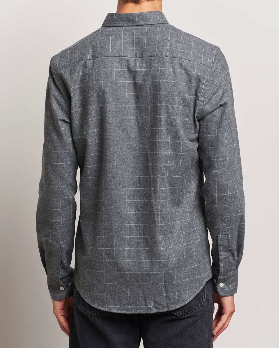 Men | Shirts | Morris | Flannel Overcheck Shirt Grey