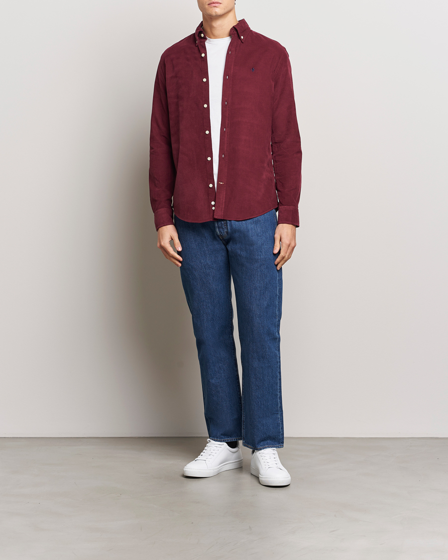 Men | Shirts | Morris | Douglas Corduroy Shirt Wine Red