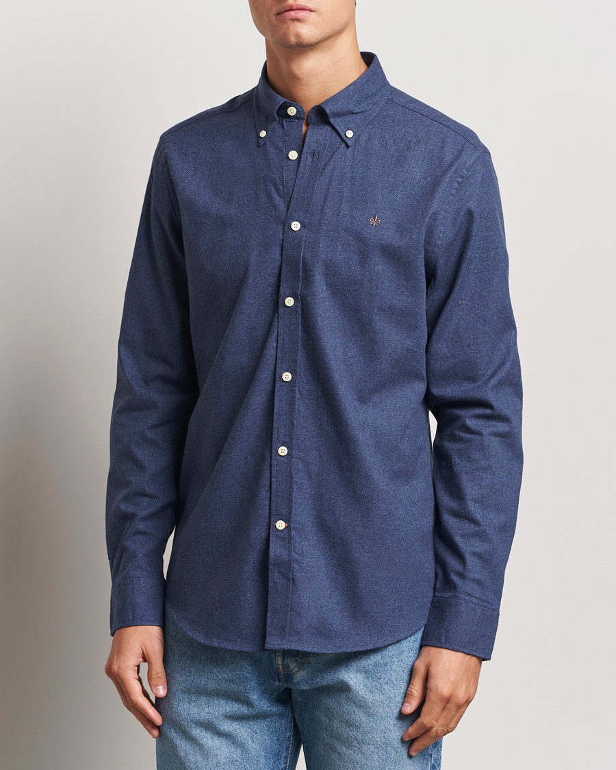 Men | Shirts | Morris | Watts Flannel Shirt Navy