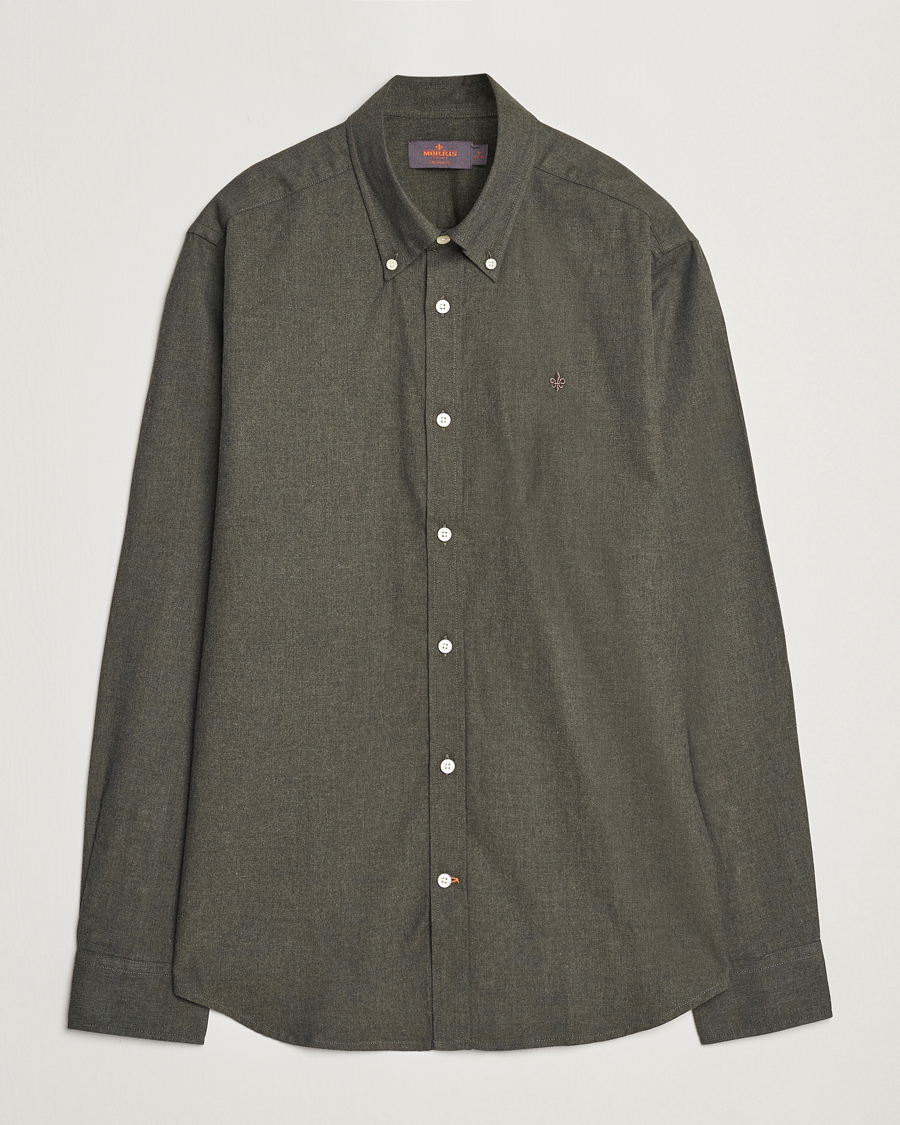 Men | Shirts | Morris | Watts Flannel Shirt Olive
