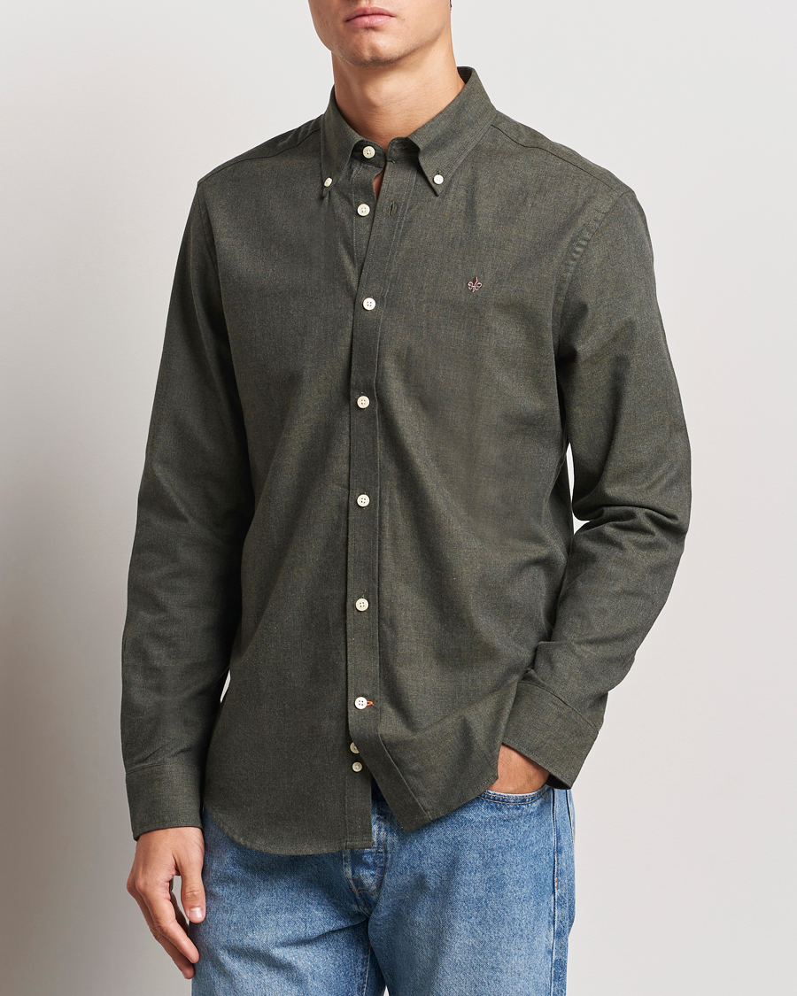 Men | Shirts | Morris | Watts Flannel Shirt Olive