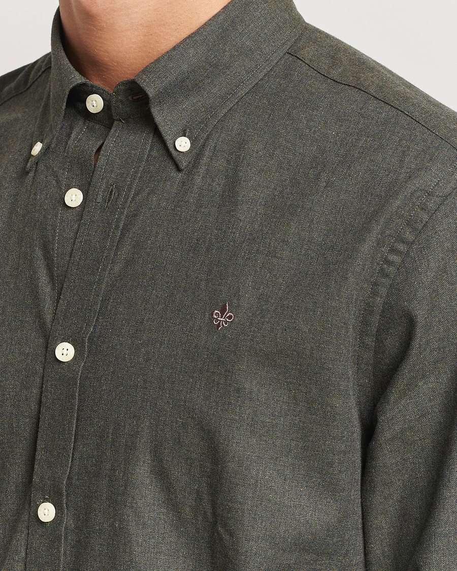 Men | Shirts | Morris | Watts Flannel Shirt Olive