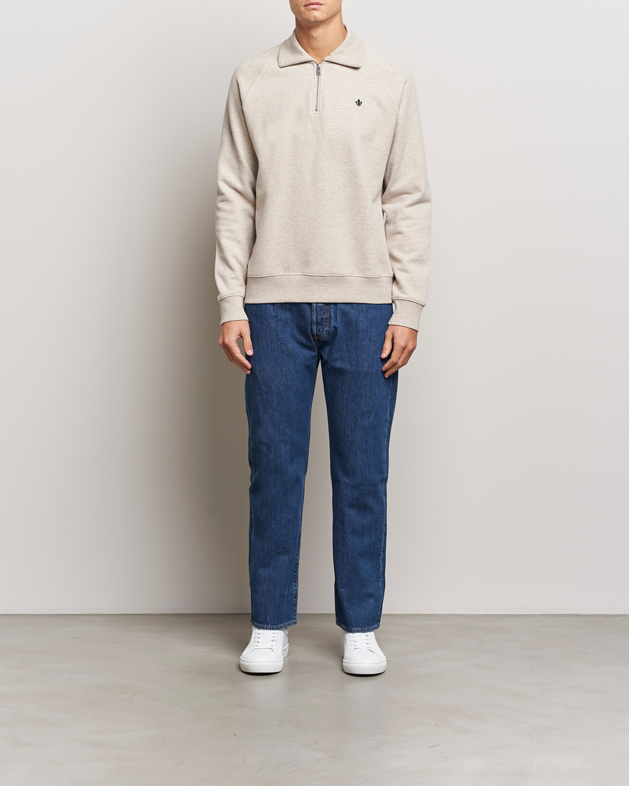 Men | Sweaters & Knitwear | Morris | Maryon Half Zip Sweatshirt Khaki