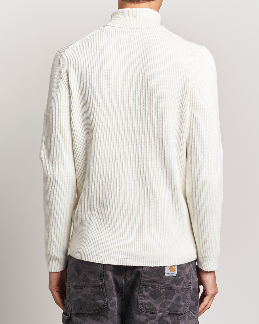 Men | Sweaters & Knitwear | C.P. Company | Full Rib Knitted Cotton Rollneck Off White