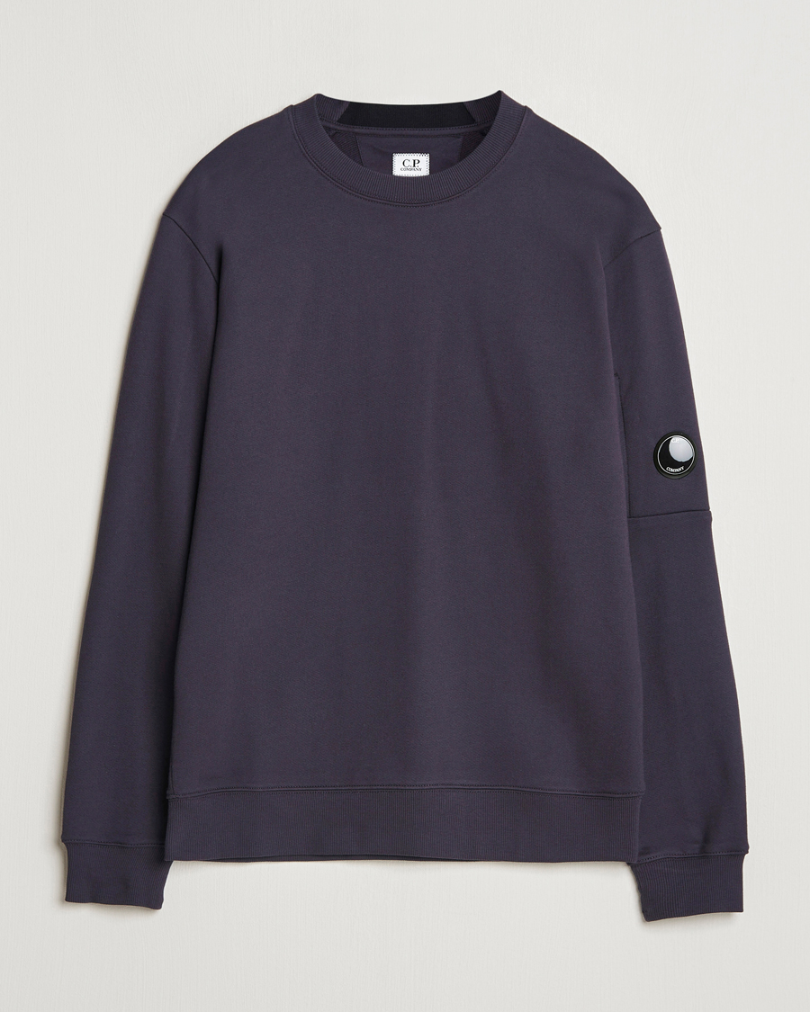 Men | Sweaters & Knitwear | C.P. Company | Diagonal Raised Fleece Lens Sweatshirt Washed Navy