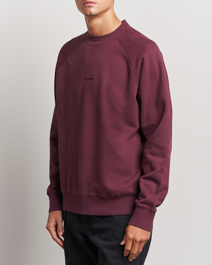 Men | Sweaters & Knitwear | C.P. Company | Brushed Emerized Fleece Sweatshirt Burgundy
