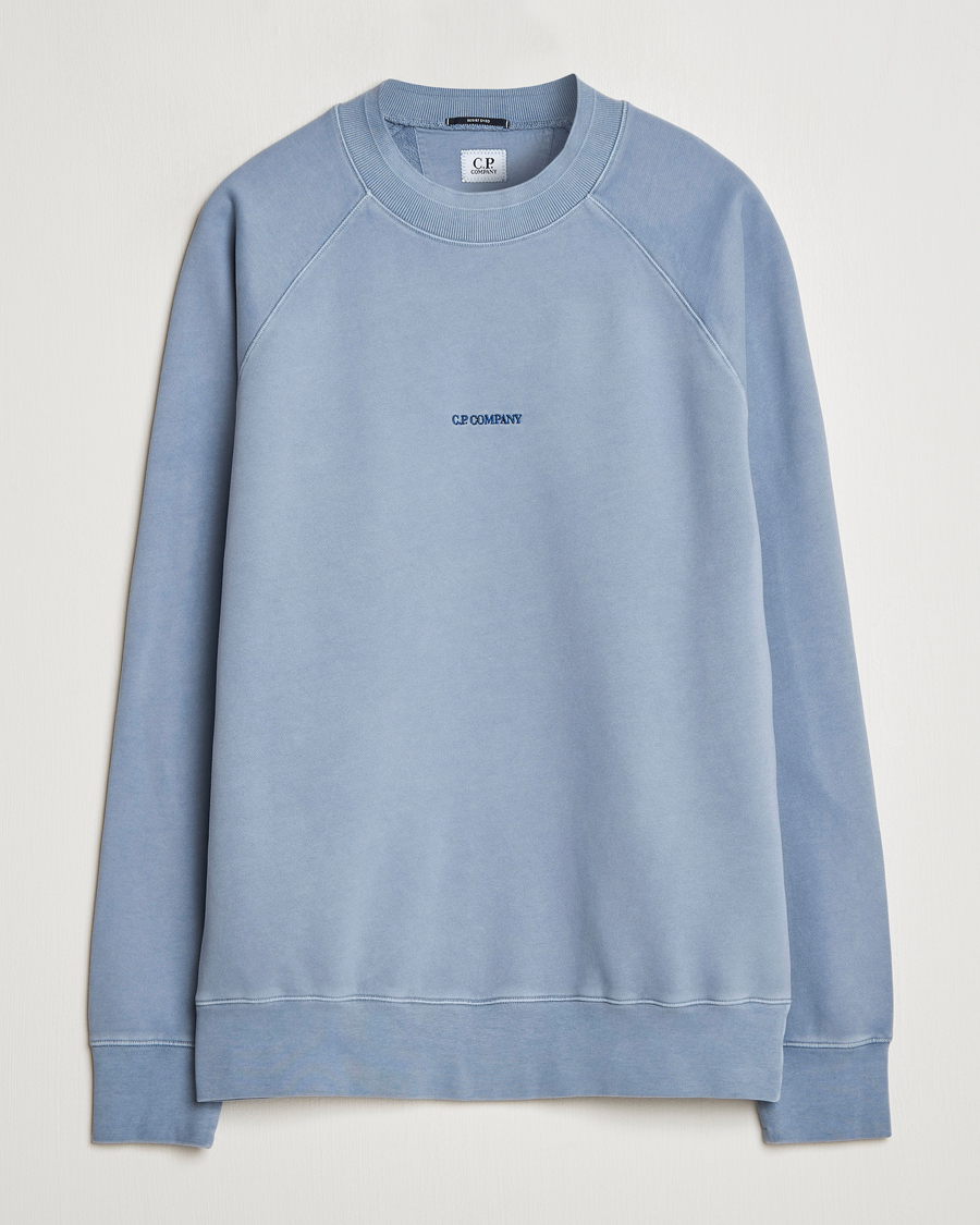 Men | Sweaters & Knitwear | C.P. Company | Brushed Emerized Fleece Sweatshirt Light Blue