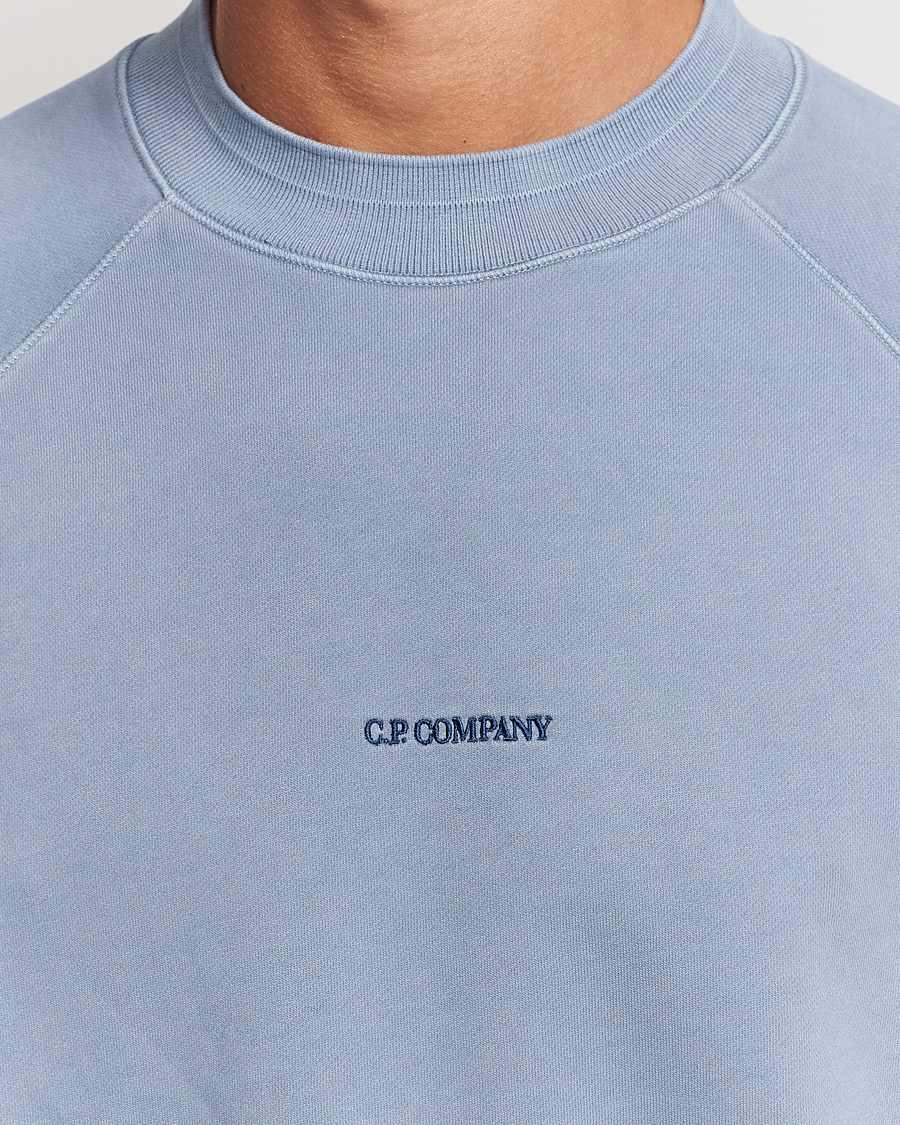 Men | Sweaters & Knitwear | C.P. Company | Brushed Emerized Fleece Sweatshirt Light Blue