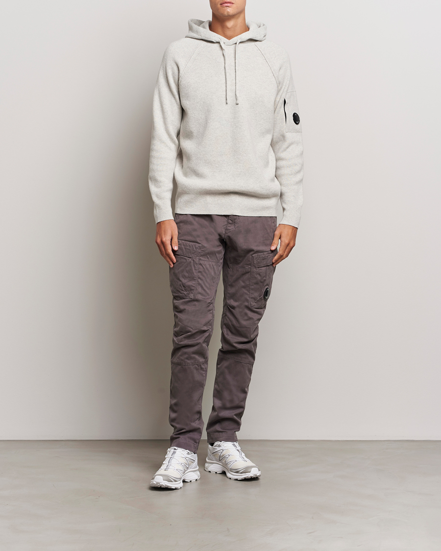 Men | Sweaters & Knitwear | C.P. Company | Lambswool Knitted Lens Hood Grey Melange