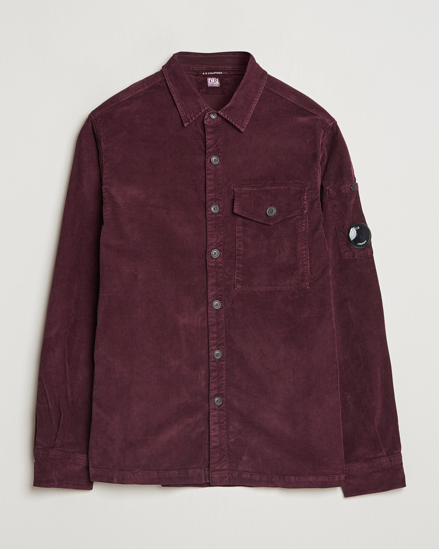 Men | Shirts | C.P. Company | Corduroy Lens Overshirt Burgundy