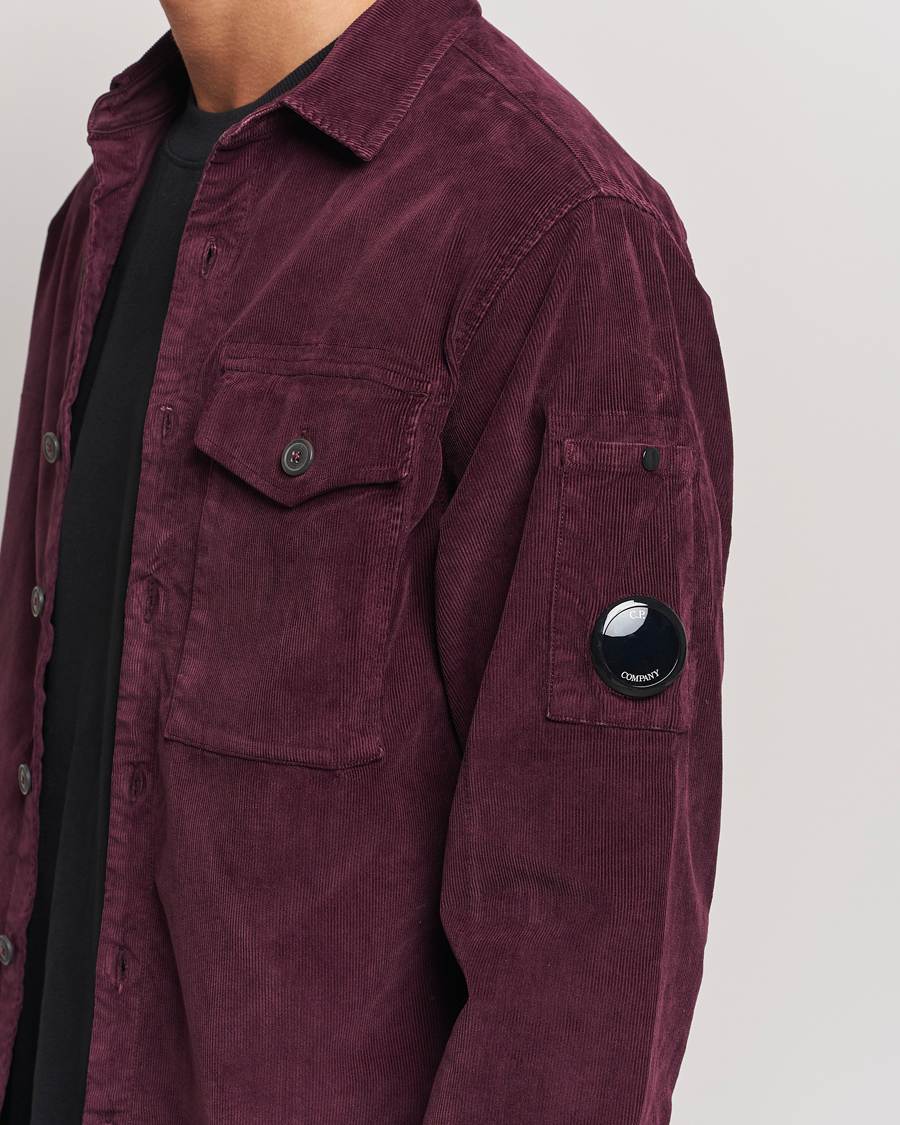 Men | Shirts | C.P. Company | Corduroy Lens Overshirt Burgundy