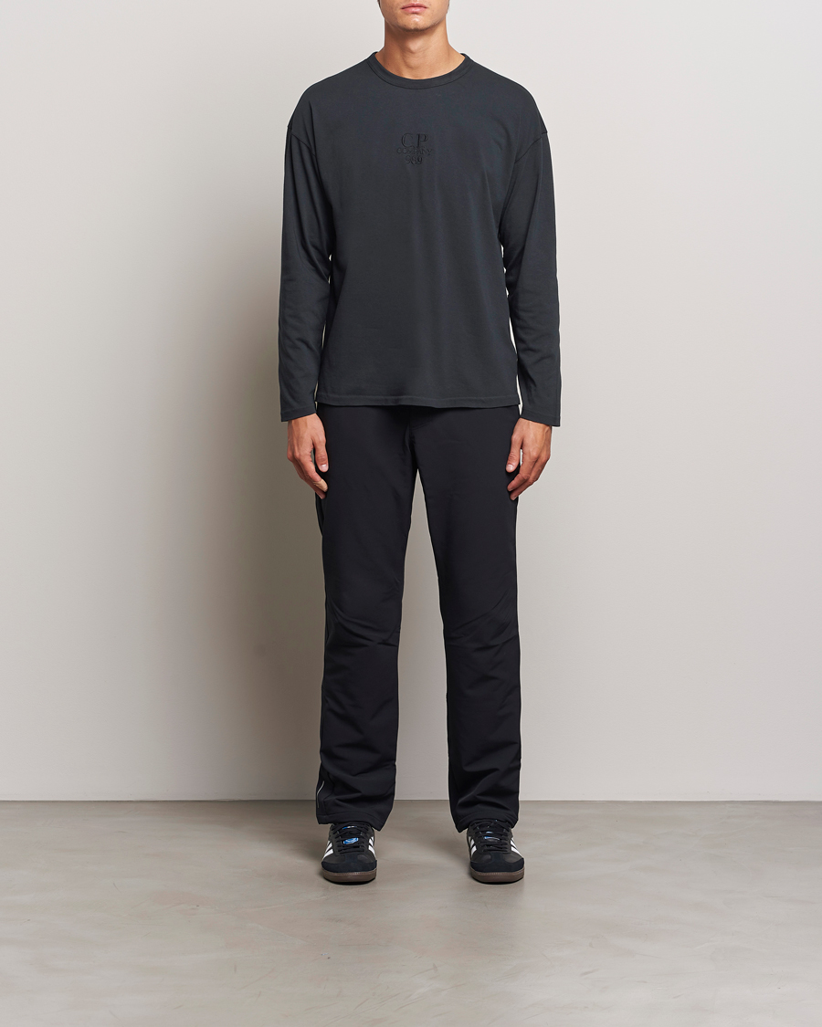 Men | T-Shirts | C.P. Company | Box Fit Tonal Logo Long Sleeve T-shirt Washed Black