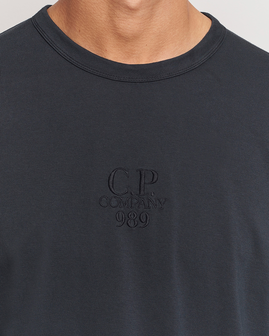 Men | T-Shirts | C.P. Company | Box Fit Tonal Logo Long Sleeve T-shirt Washed Black