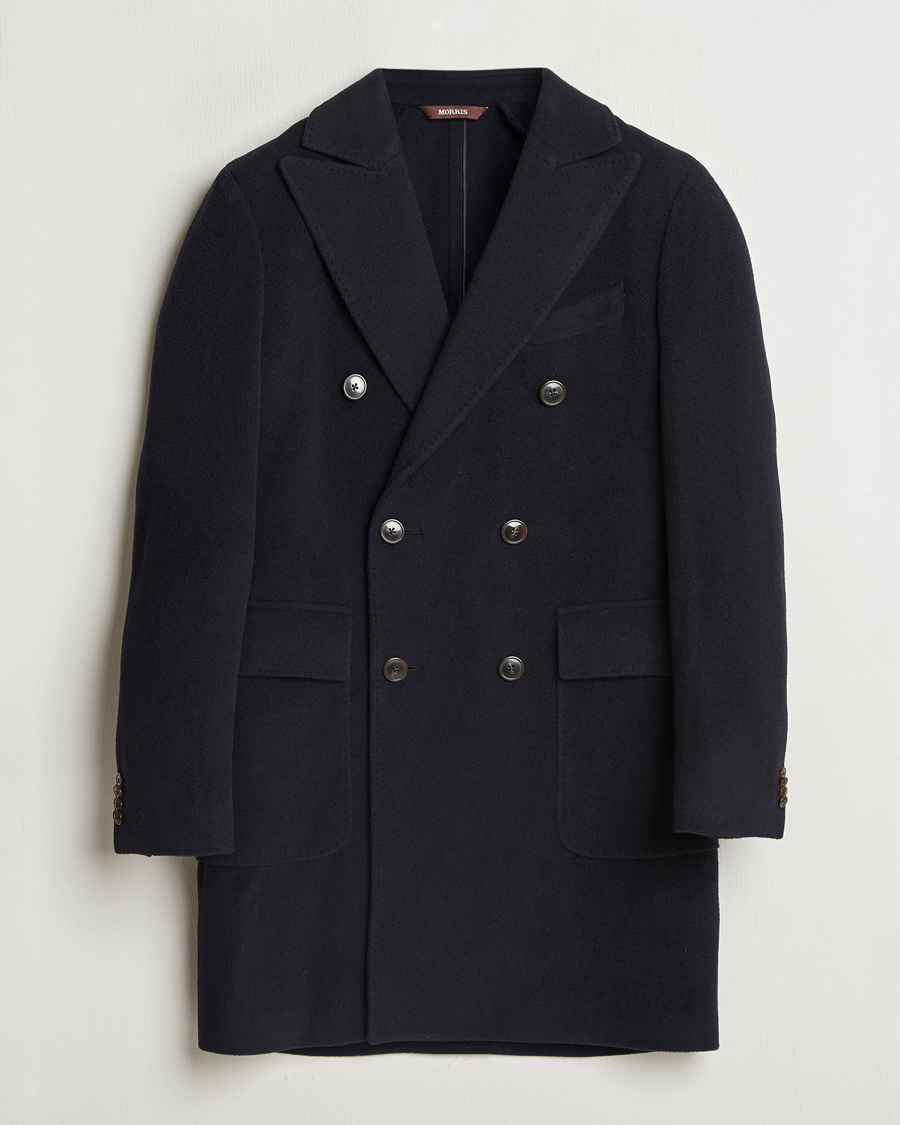 Men | Coats & Jackets | Morris Heritage | Brian Double Breasted Wool Coat Navy