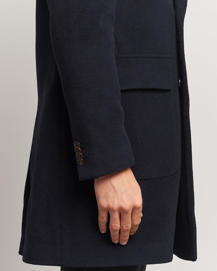 Men | Coats & Jackets | Morris Heritage | Brian Double Breasted Wool Coat Navy
