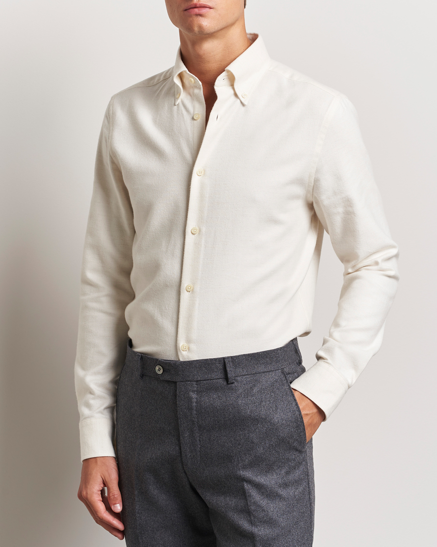 Men | Shirts | Morris Heritage | Soft Lama Slim Fit Shirt Off White