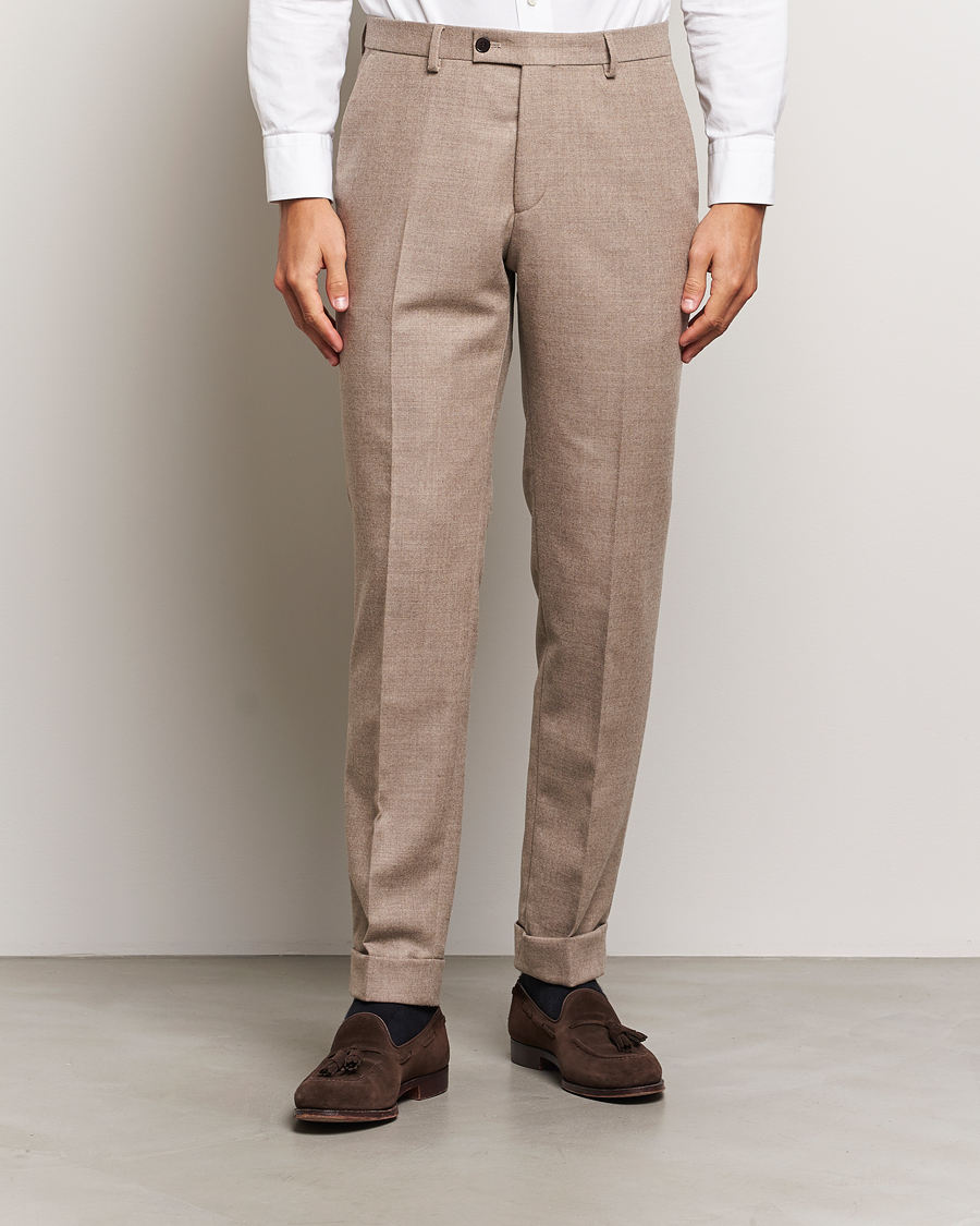Men | Trousers | Morris Heritage | Morris Prestige Flannel Trousers Khaki