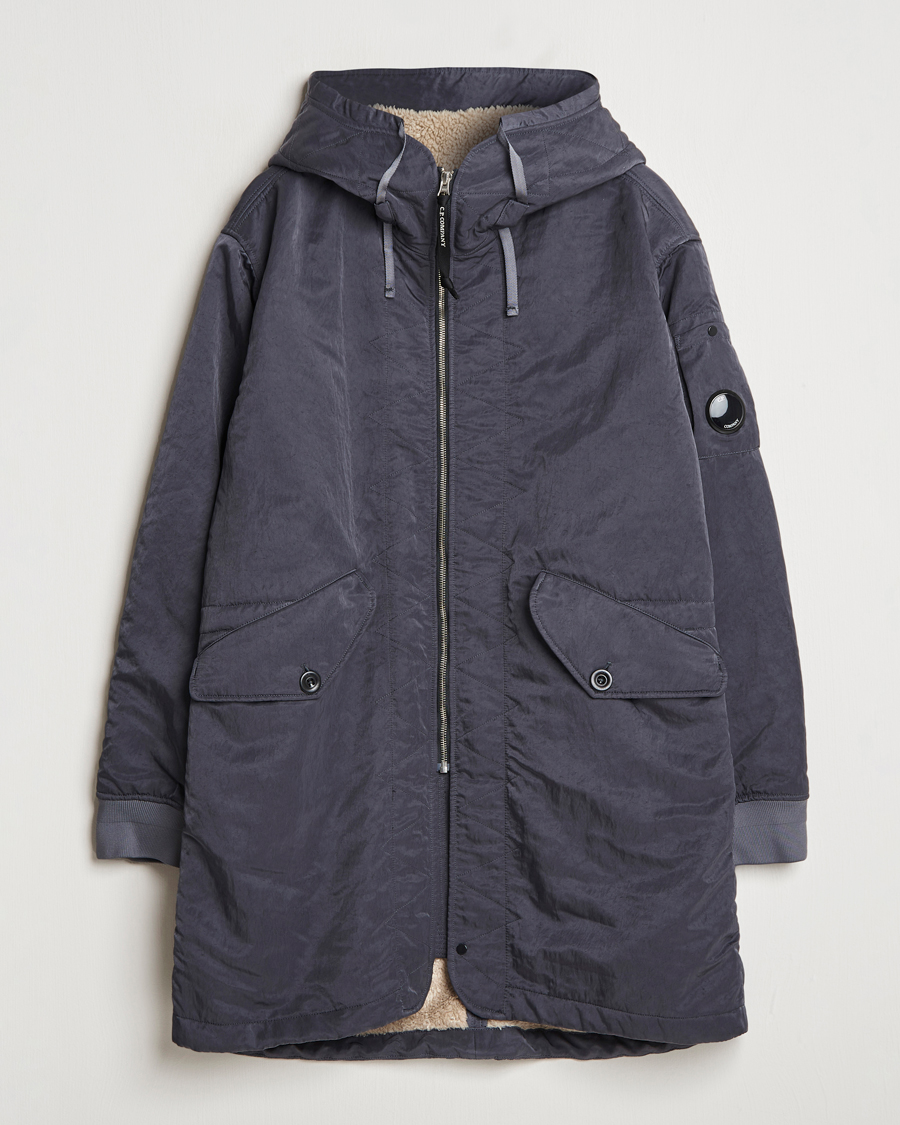 Men | Coats & Jackets | C.P. Company | Nylon B Sherpa Lined Parka Grey